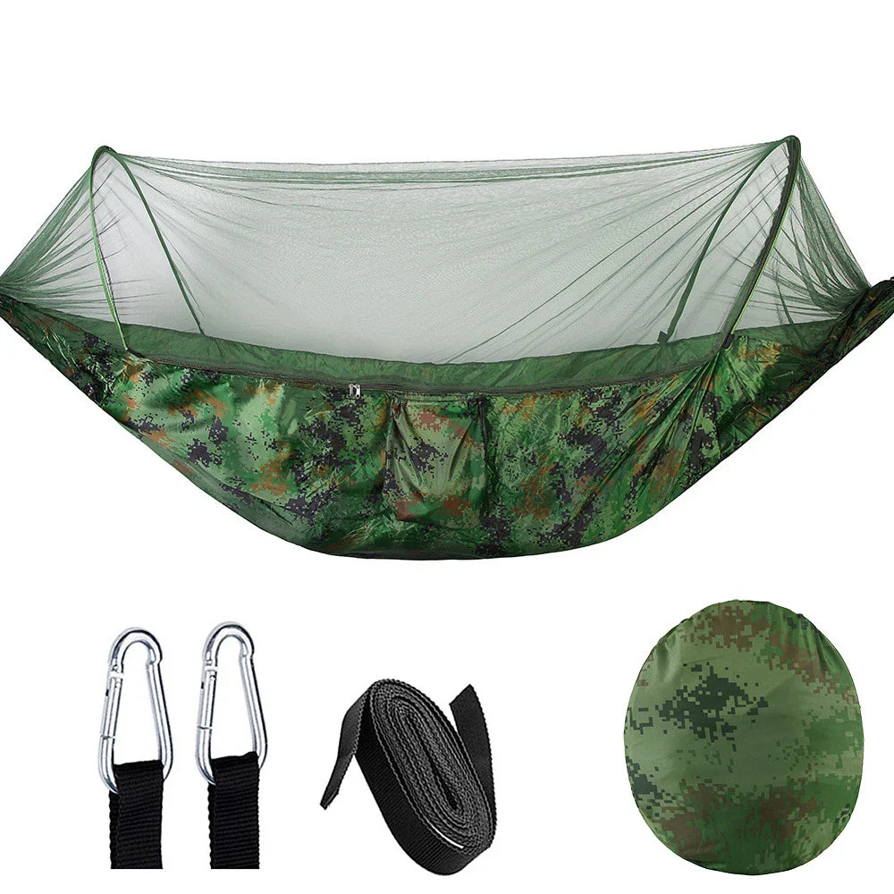 Udendørs Camping Klamboe Hængekøje Med Anti-Rul Nylon Gyngestol 260X140Cm