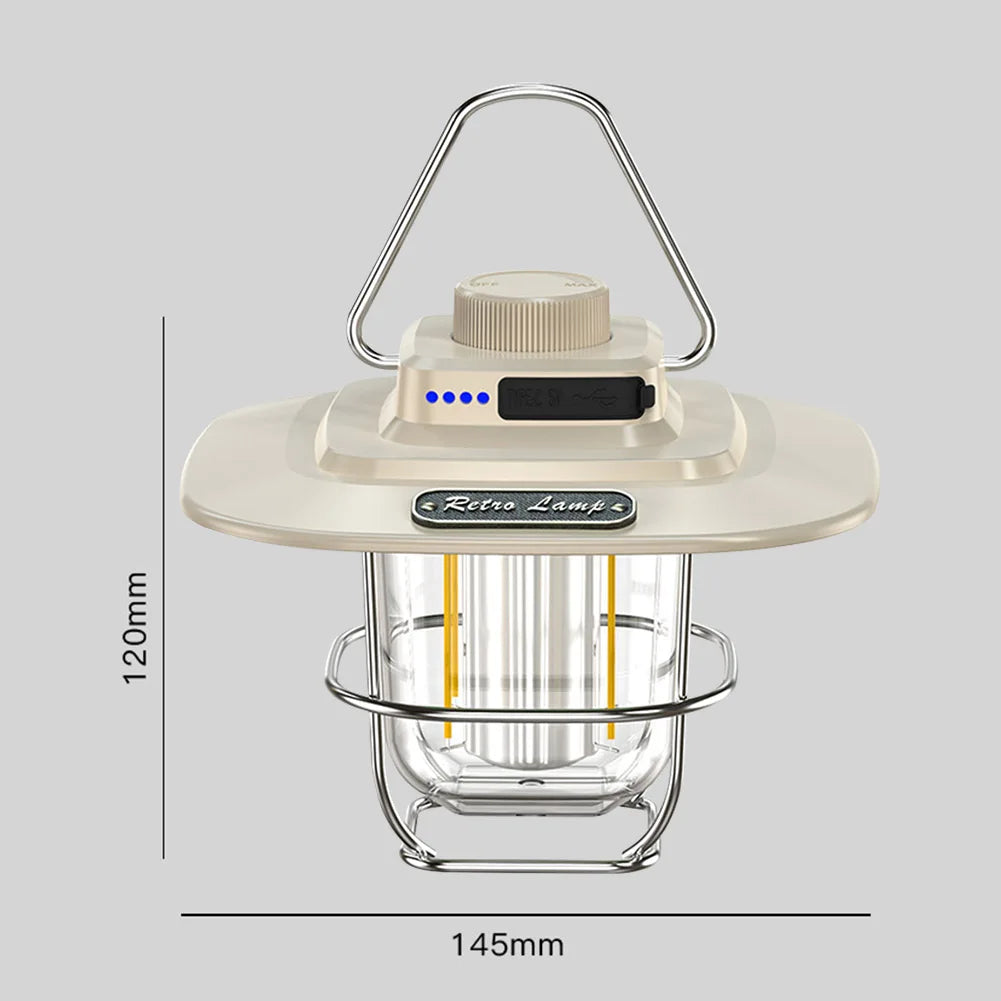 Vintage-inspireret Retro Genopladelig LED Campinglanterne