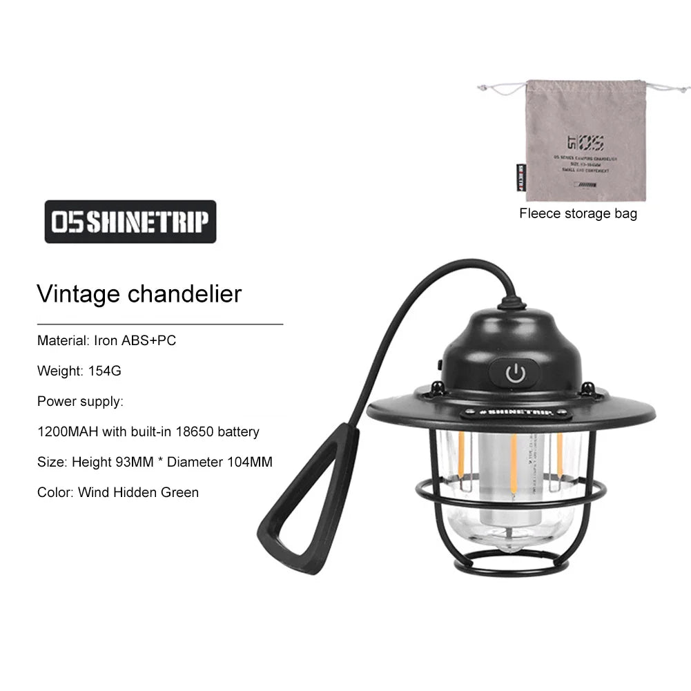 Vintage-inspireret Retro Genopladelig LED Campinglanterne
