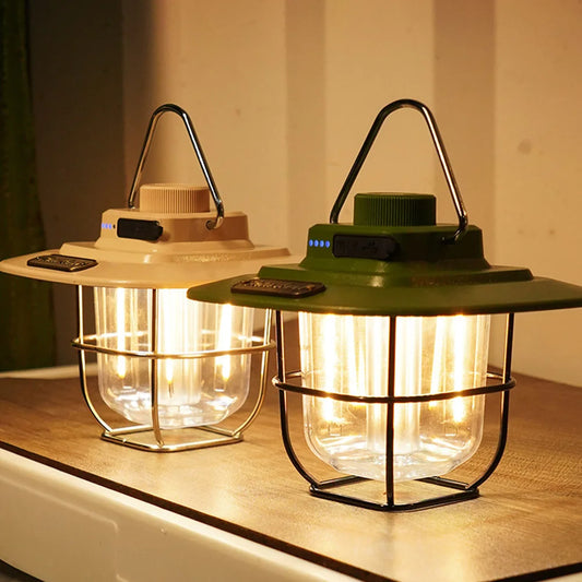 Vintage-inspireret Retro Genopladelig LED Campinglanterne