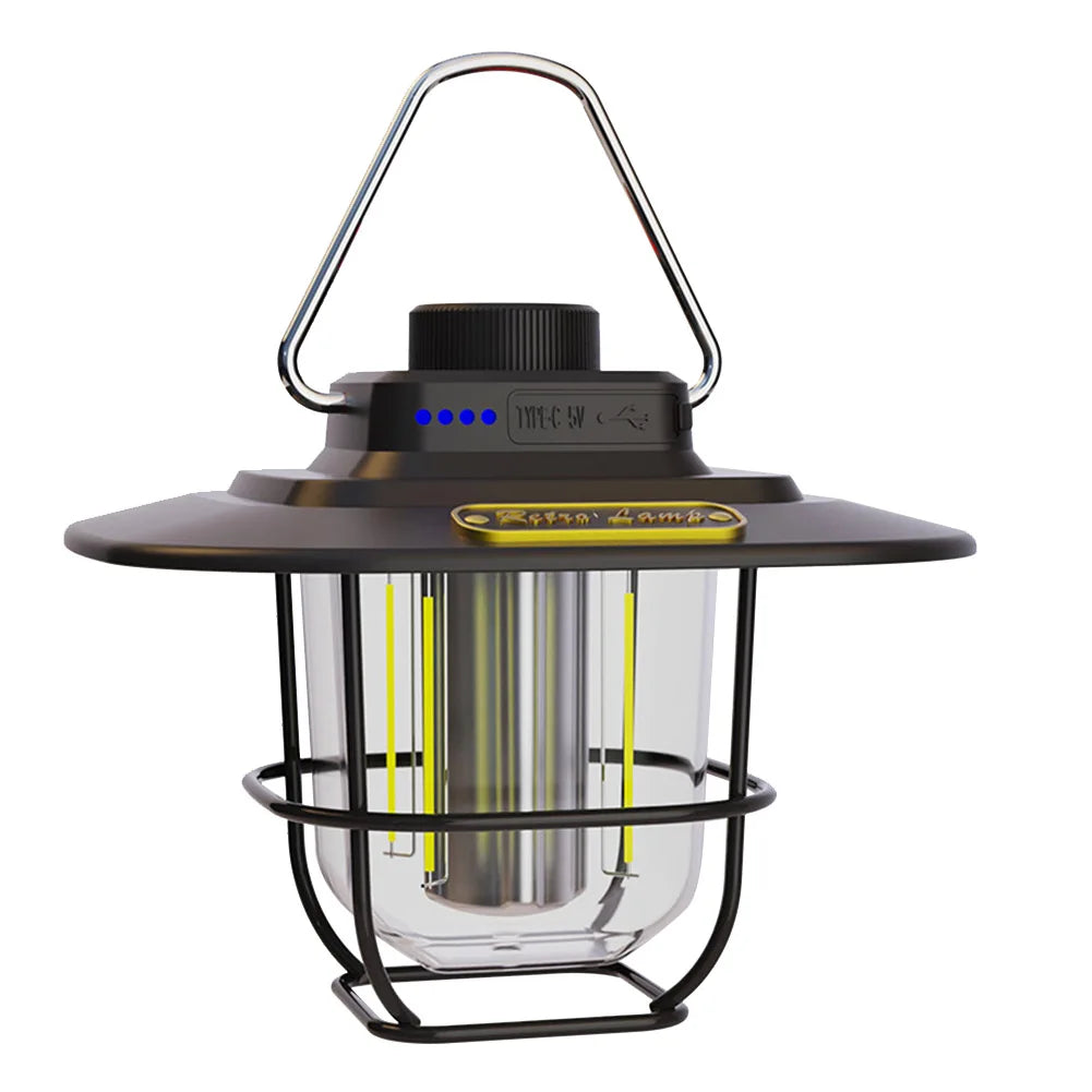 Vintage-inspireret Retro Genopladelig LED Campinglanterne