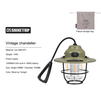 Vintage-inspireret Retro Genopladelig LED Campinglanterne