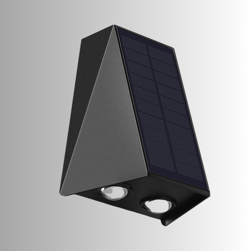 Lyst LED solenergi væglampe til udendørs brug