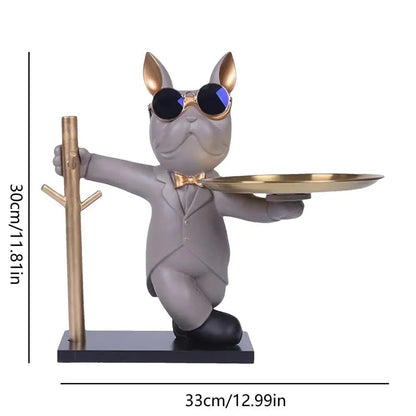 Fransk Bulldog Figurine Hjem Dekor Accent