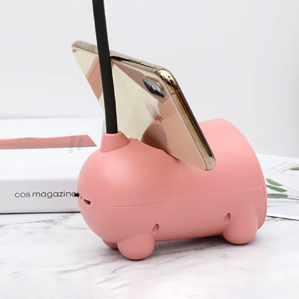 Moderne LED skrivebordslampe med penneholder og touchkontrol