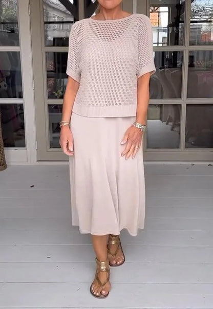 LaceFusion- kjole med seler og hul bluse i et sæt!