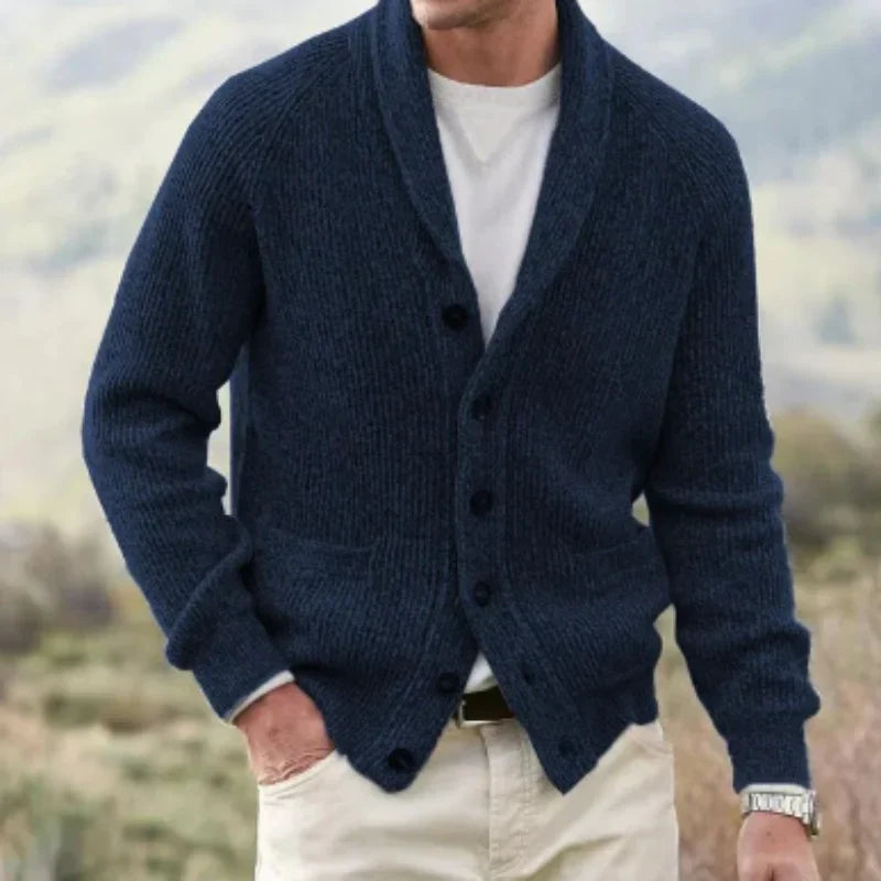 Herre V-hals Strikket Cardigan til Lag-på-Lag Casual Stil