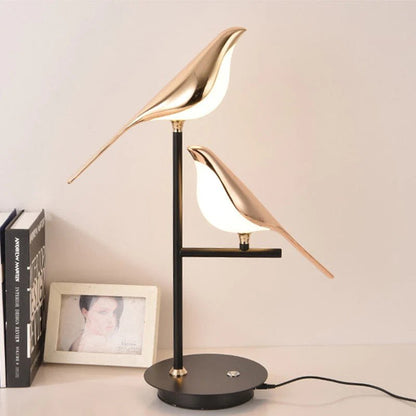 Fugle Bordlampe – Elegant Dekoration og Blødt Lys