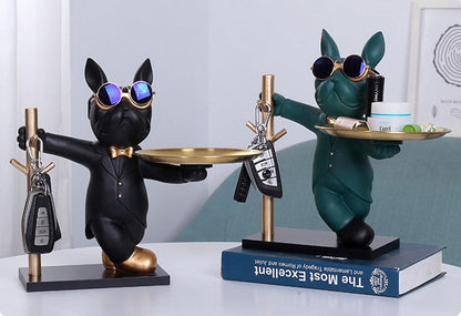 Fransk Bulldog Figurine Hjem Dekor Accent