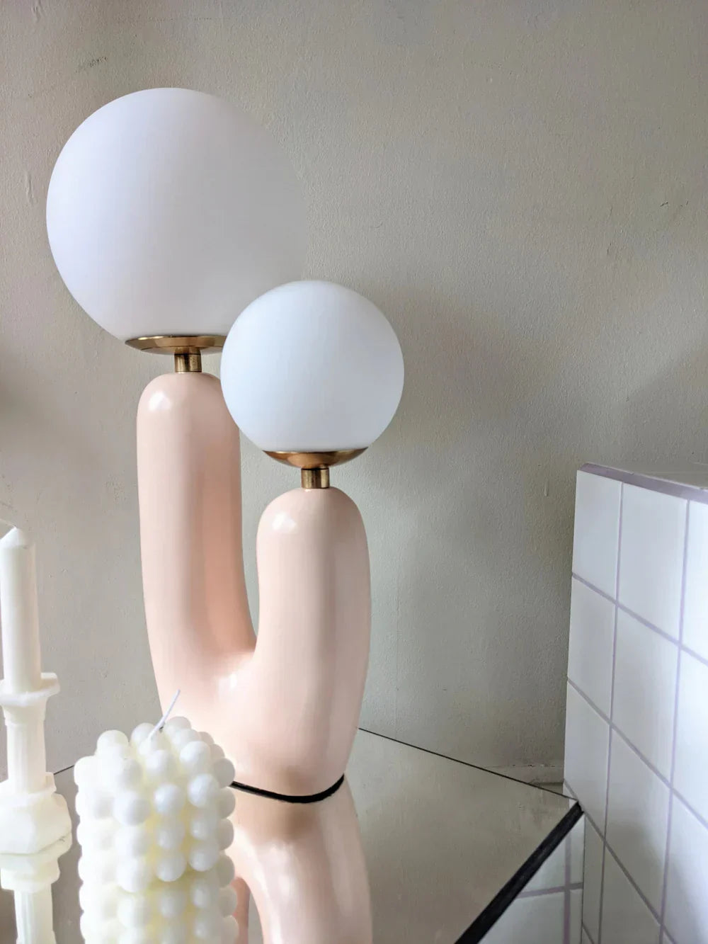 Elegant glasbordlampe til hyggelig stemningsbelysning