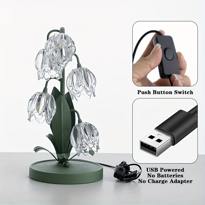 Blomsterformet LED Bordlampe til Moderne Hjemmedekoration