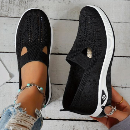 Dames letvægt strikkede slip-on sneakers