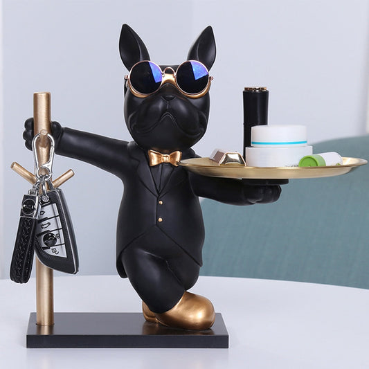 Fransk Bulldog Figurine Hjem Dekor Accent