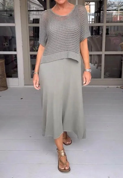 LaceFusion- kjole med seler og hul bluse i et sæt!