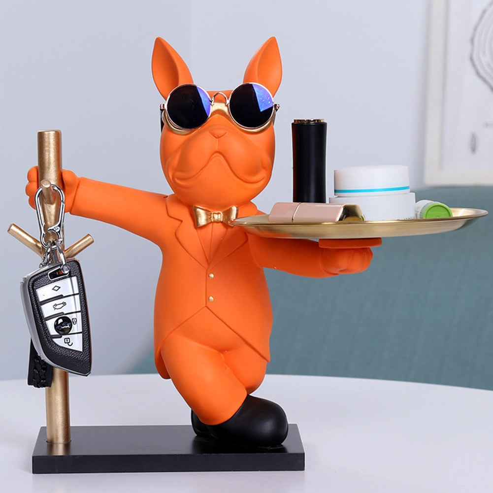 Fransk Bulldog Figurine Hjem Dekor Accent