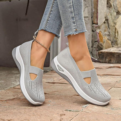 Dames letvægt strikkede slip-on sneakers