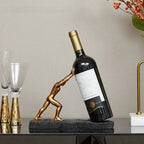 Sculpted Bronze Atlas Vinholder Dekorativ Udstilling