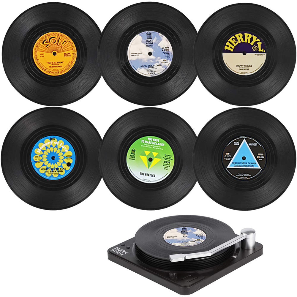 Moderne vinyl drikkebrikke sæt
