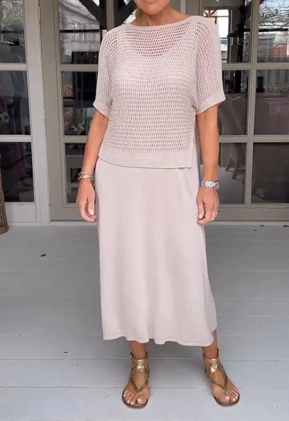 LaceFusion- kjole med seler og hul bluse i et sæt!