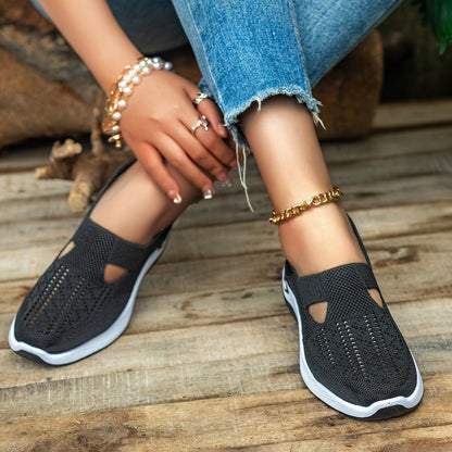 Dames letvægt strikkede slip-on sneakers