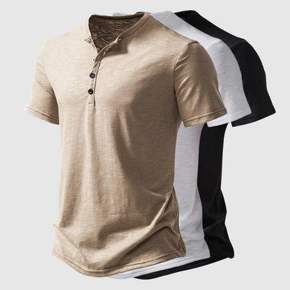 Herre Titan Henley Skjorte Slim Fit Casual Top