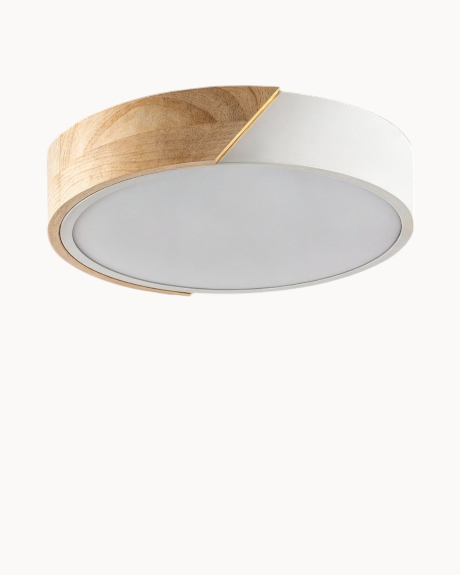 Justerbar træ- og jern LED loftslampe med CCT-indstillinger