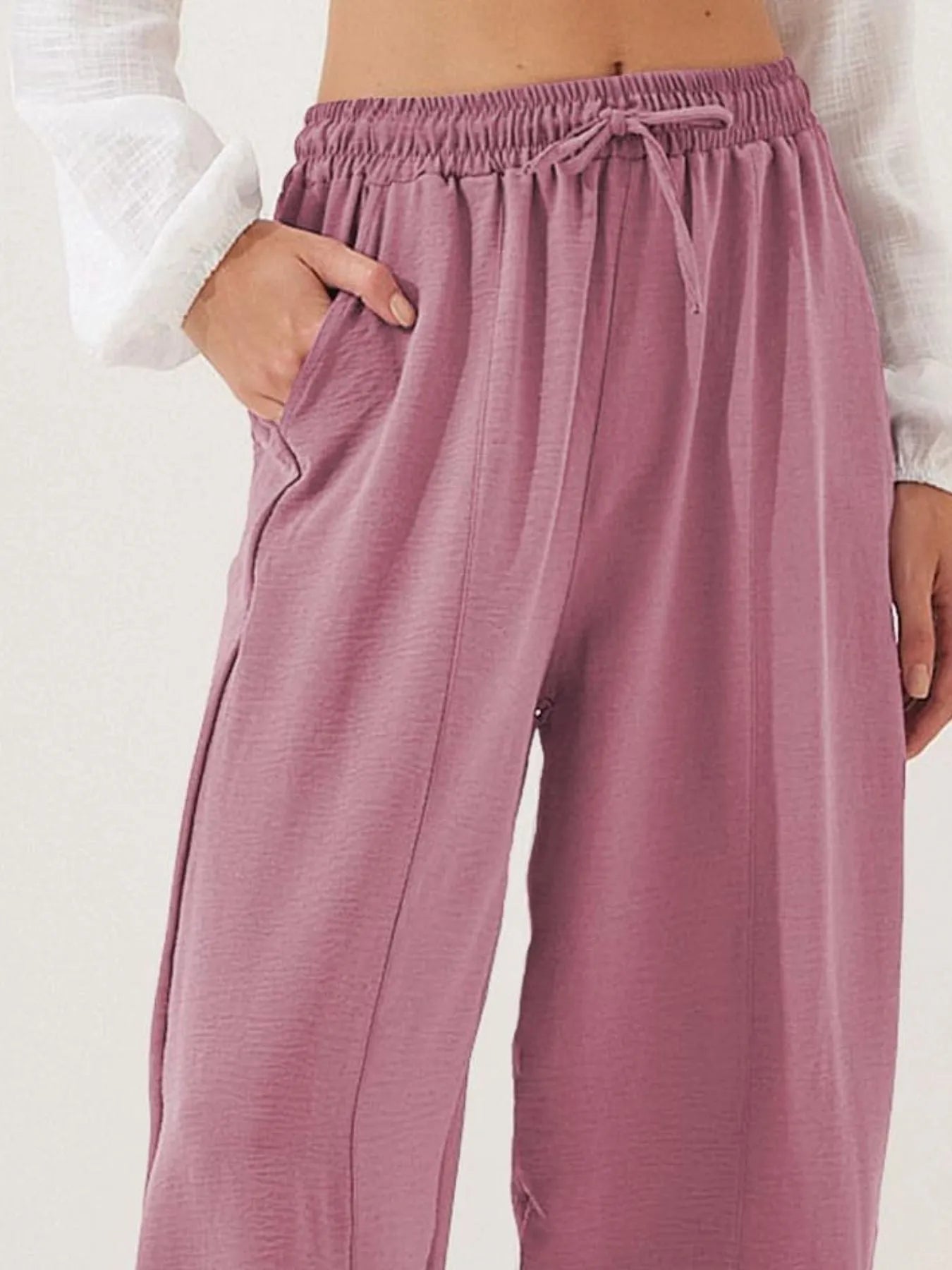 Plussize Bred Ben Snøre Bukser Cropped