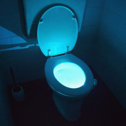 Smart toiletlampe med farverigt skær og bevægelsessensor