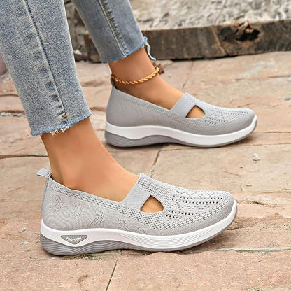 Dames letvægt strikkede slip-on sneakers