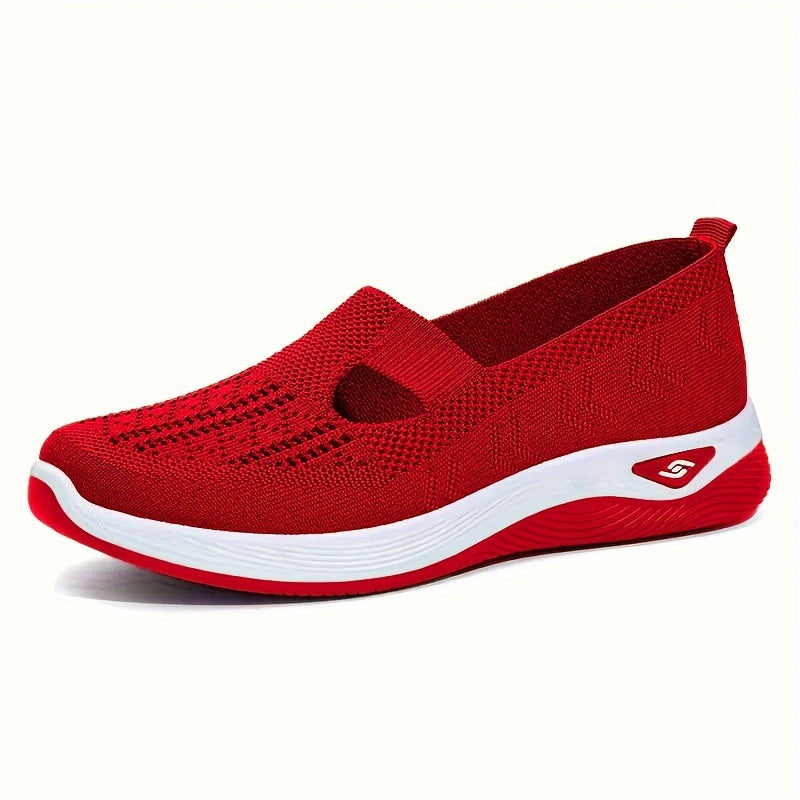 Dames letvægt strikkede slip-on sneakers