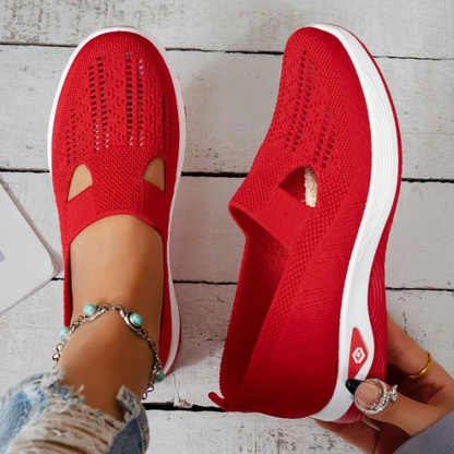 Dames letvægt strikkede slip-on sneakers