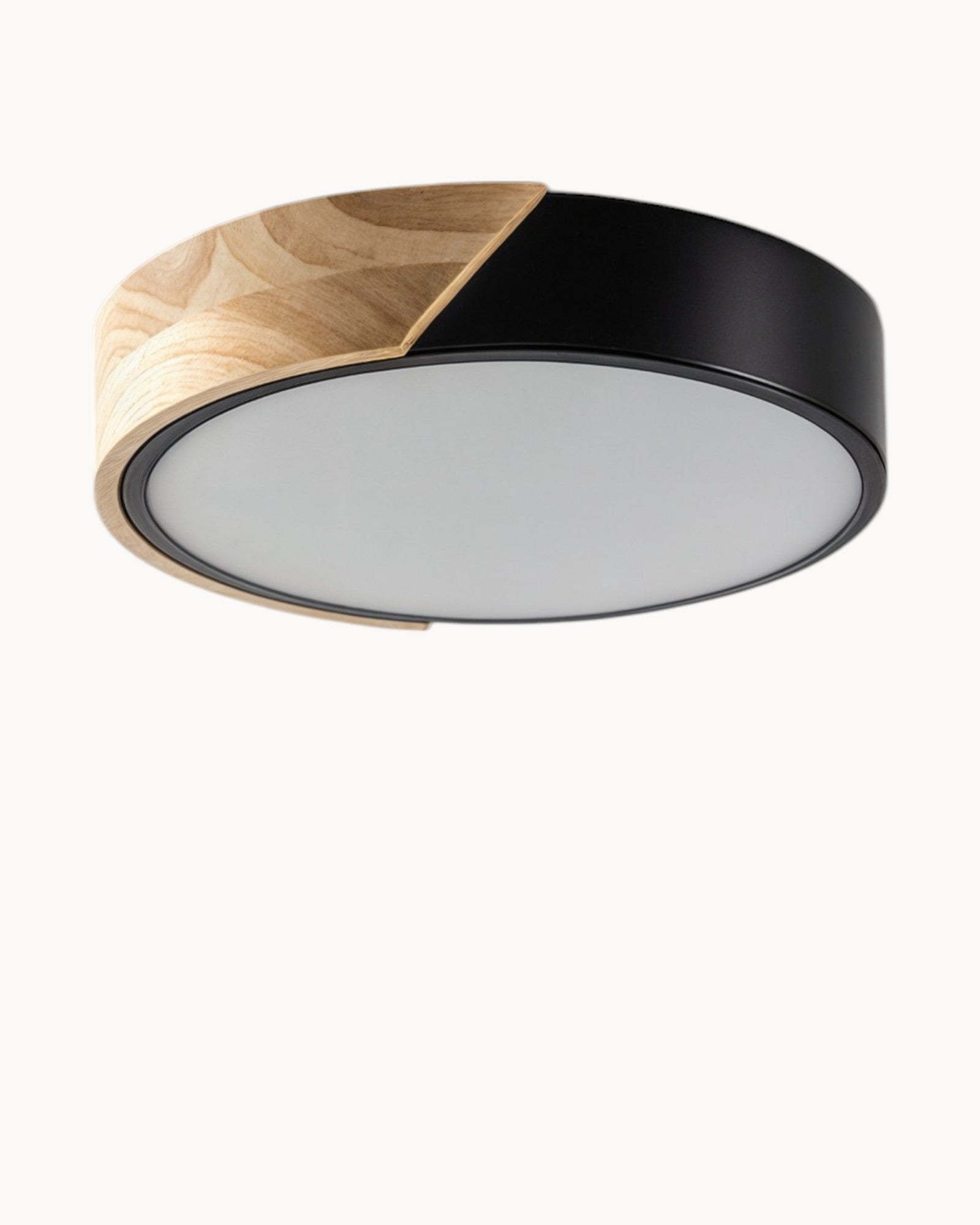 Justerbar træ- og jern LED loftslampe med CCT-indstillinger