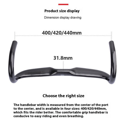 Ikke-standard Racerbike Carbon Fiber Drop Bar Ultra-let Håndtag Tilbehør
