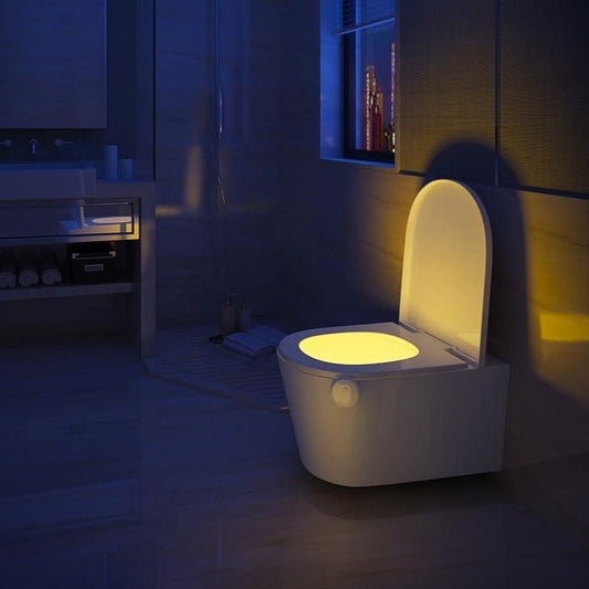 Smart toiletlampe med farverigt skær og bevægelsessensor