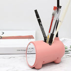 Moderne LED skrivebordslampe med penneholder og touchkontrol