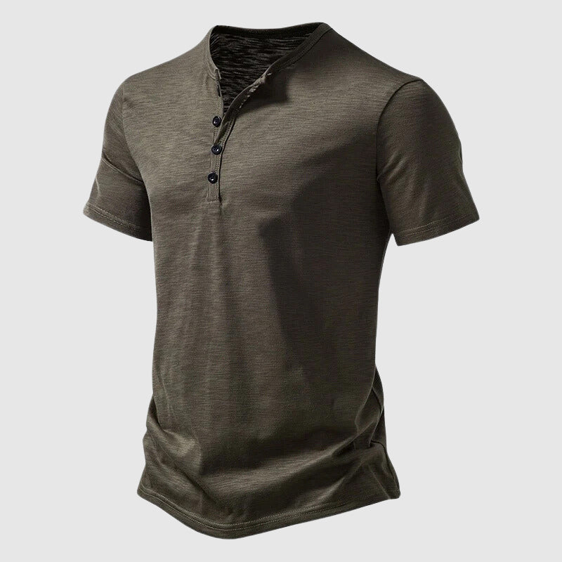 Herre Titan Henley Skjorte Slim Fit Casual Top