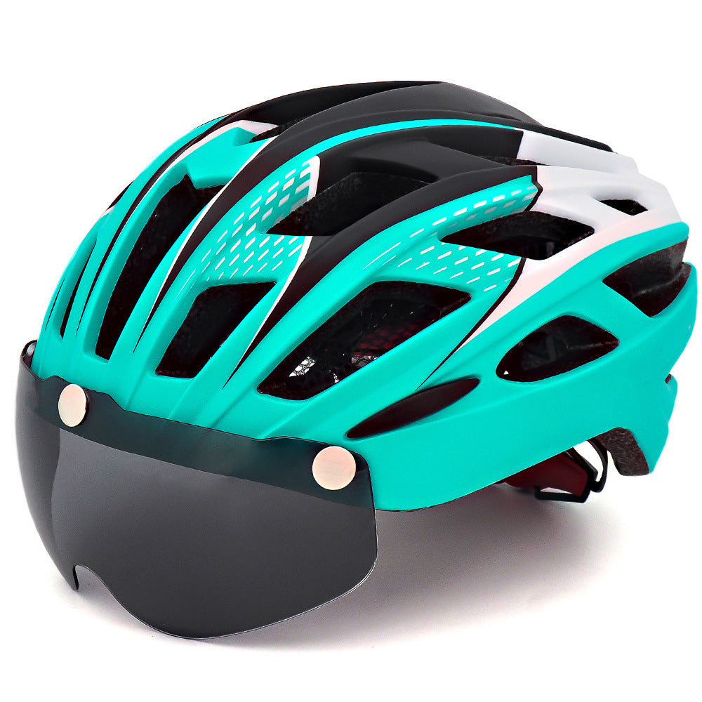 Cykelhjelm med integrerede goggles til kørseludstyr