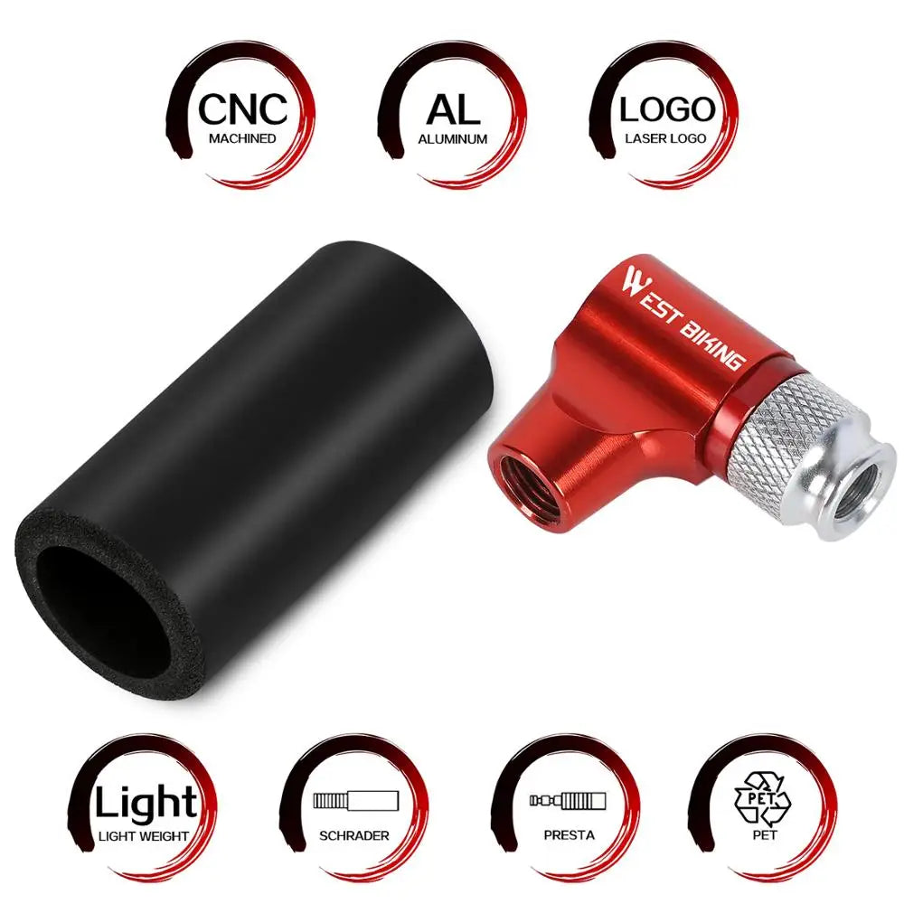 Bærbar CO2-pumpestation Mini Cykelpumpe til Presta og Schrader Ventiler