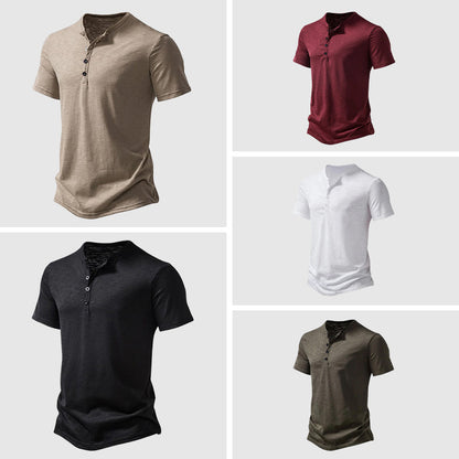 Herre Titan Henley Skjorte Slim Fit Casual Top