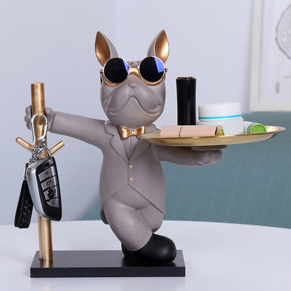 Fransk Bulldog Figurine Hjem Dekor Accent