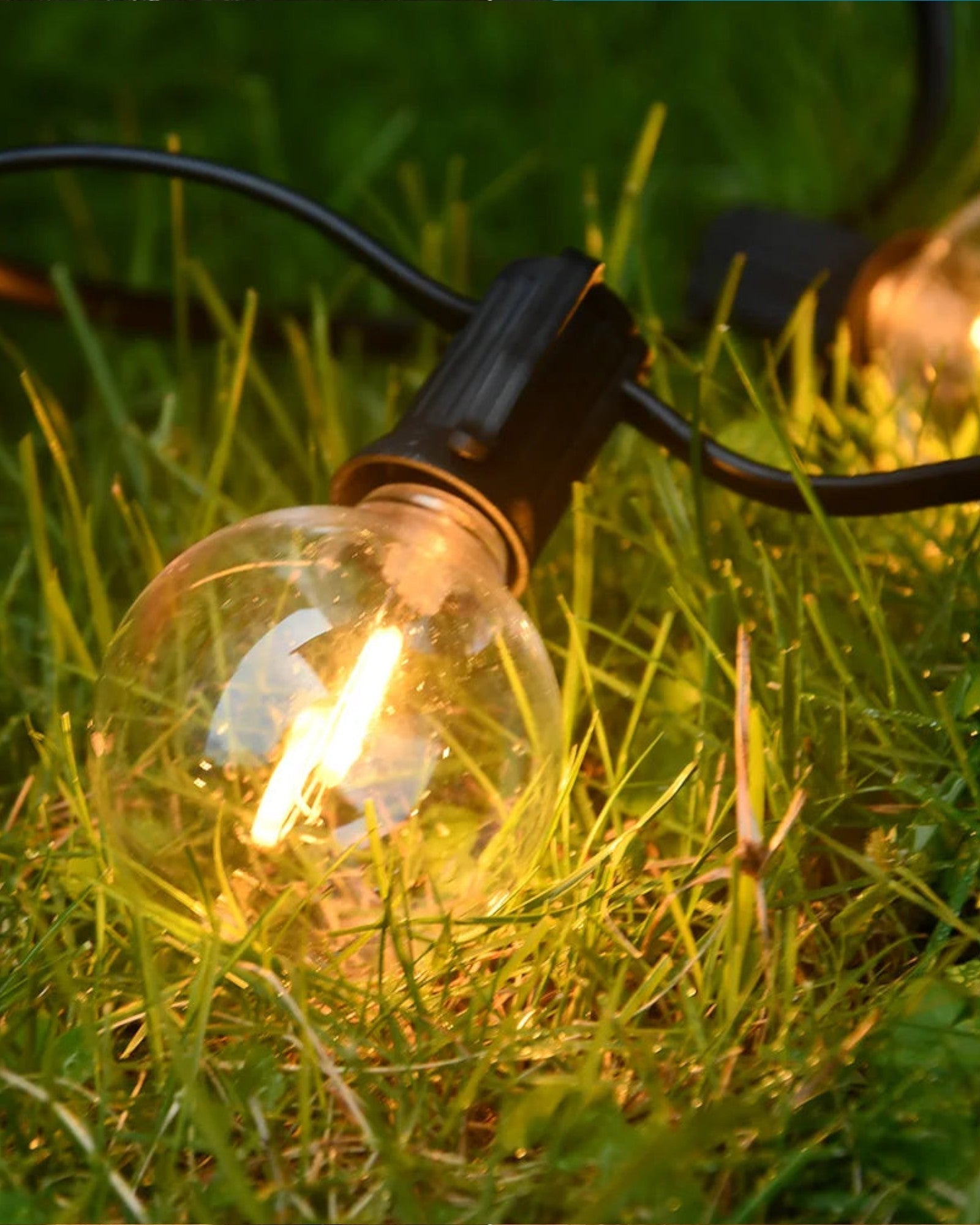 Vandtætte varme hvide LED lyskæder til have og veranda