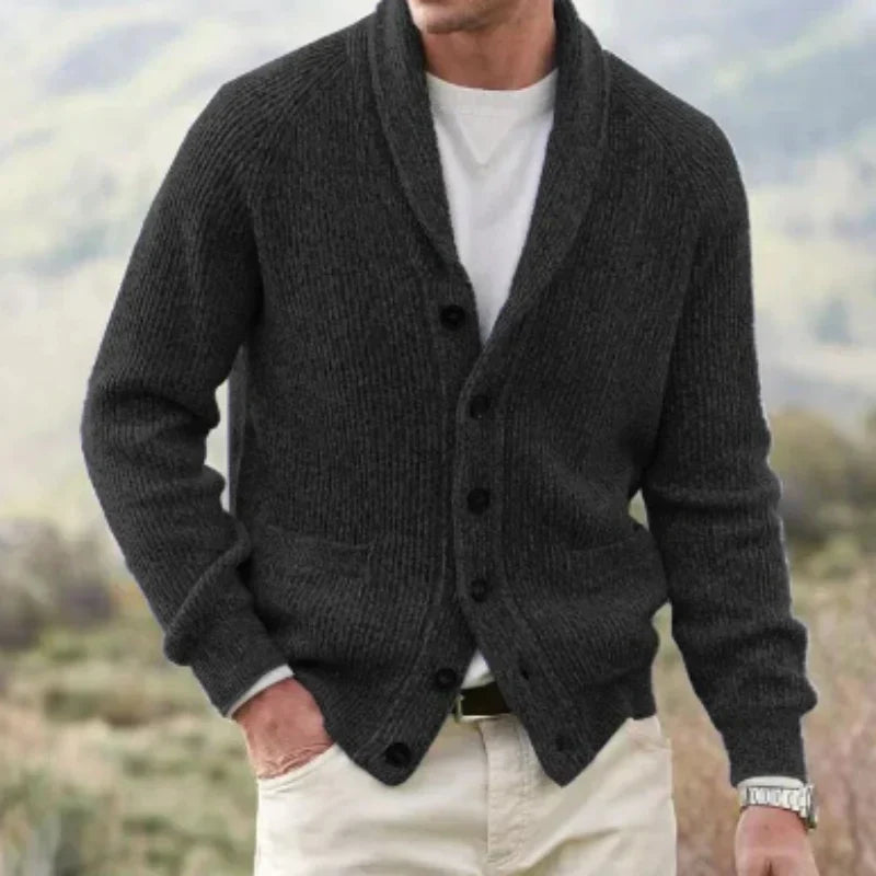 Herre V-hals Strikket Cardigan til Lag-på-Lag Casual Stil