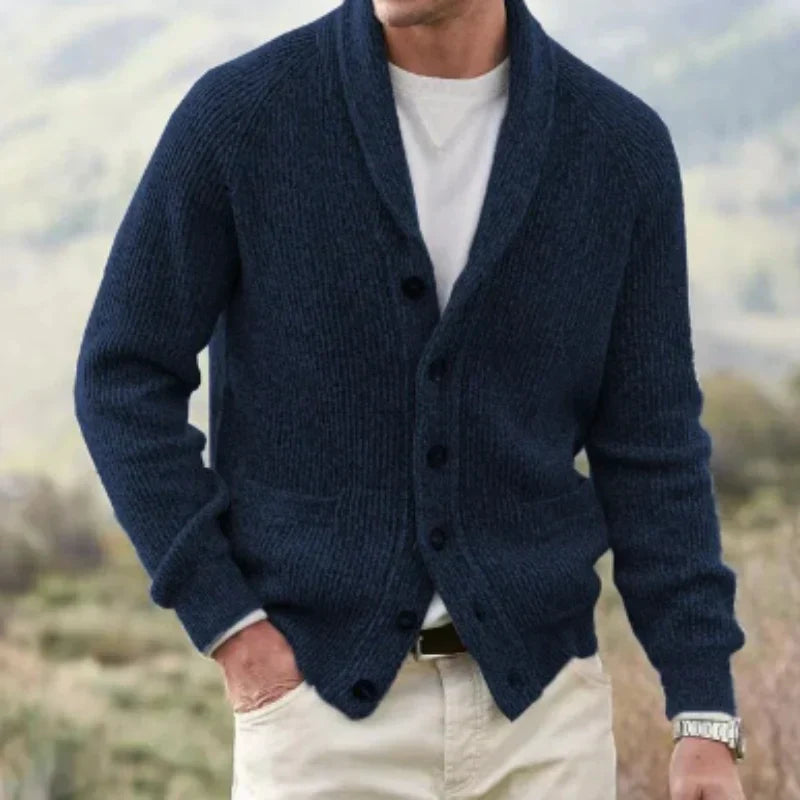 Herre V-hals Strikket Cardigan til Lag-på-Lag Casual Stil