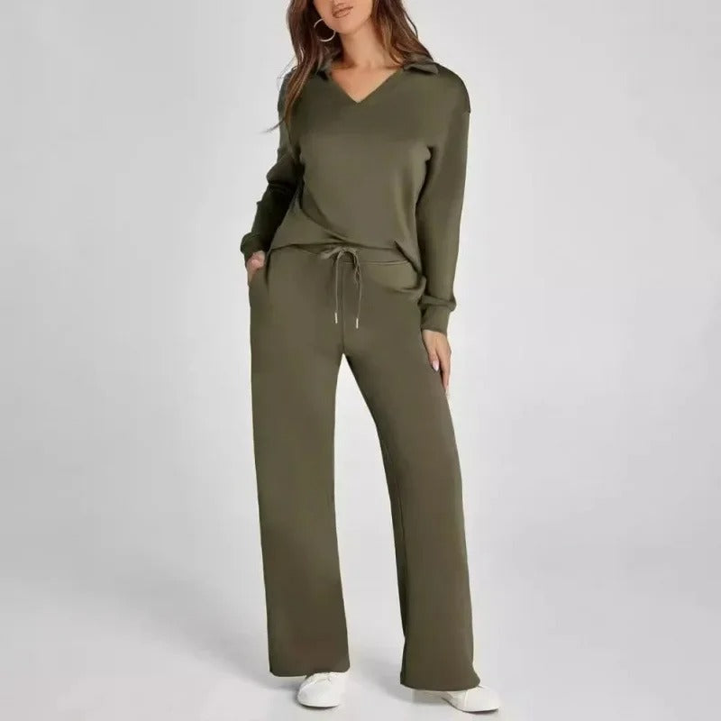 Dame todelt sæt – Afslappet sweatsuit med lange ærmer