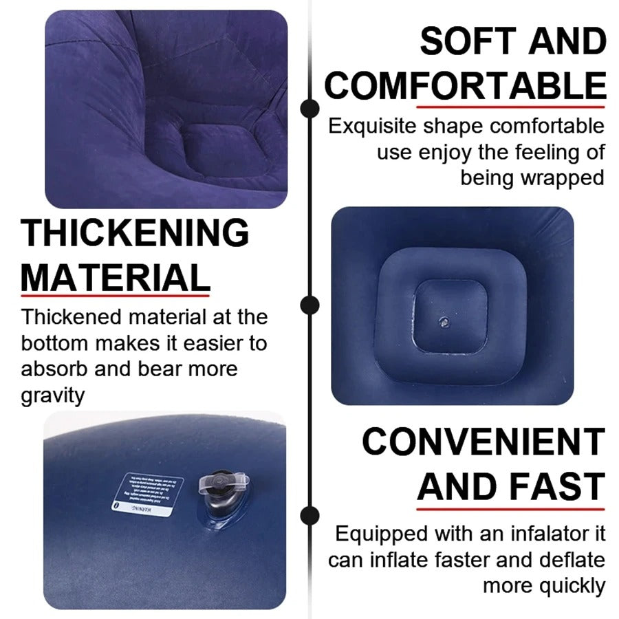 Oppustelig loungestol – stor lazy sofa til inde & ude