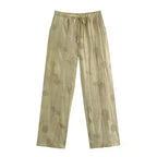 Jacquard Løs Skjorte Bukser Matchende Sæt