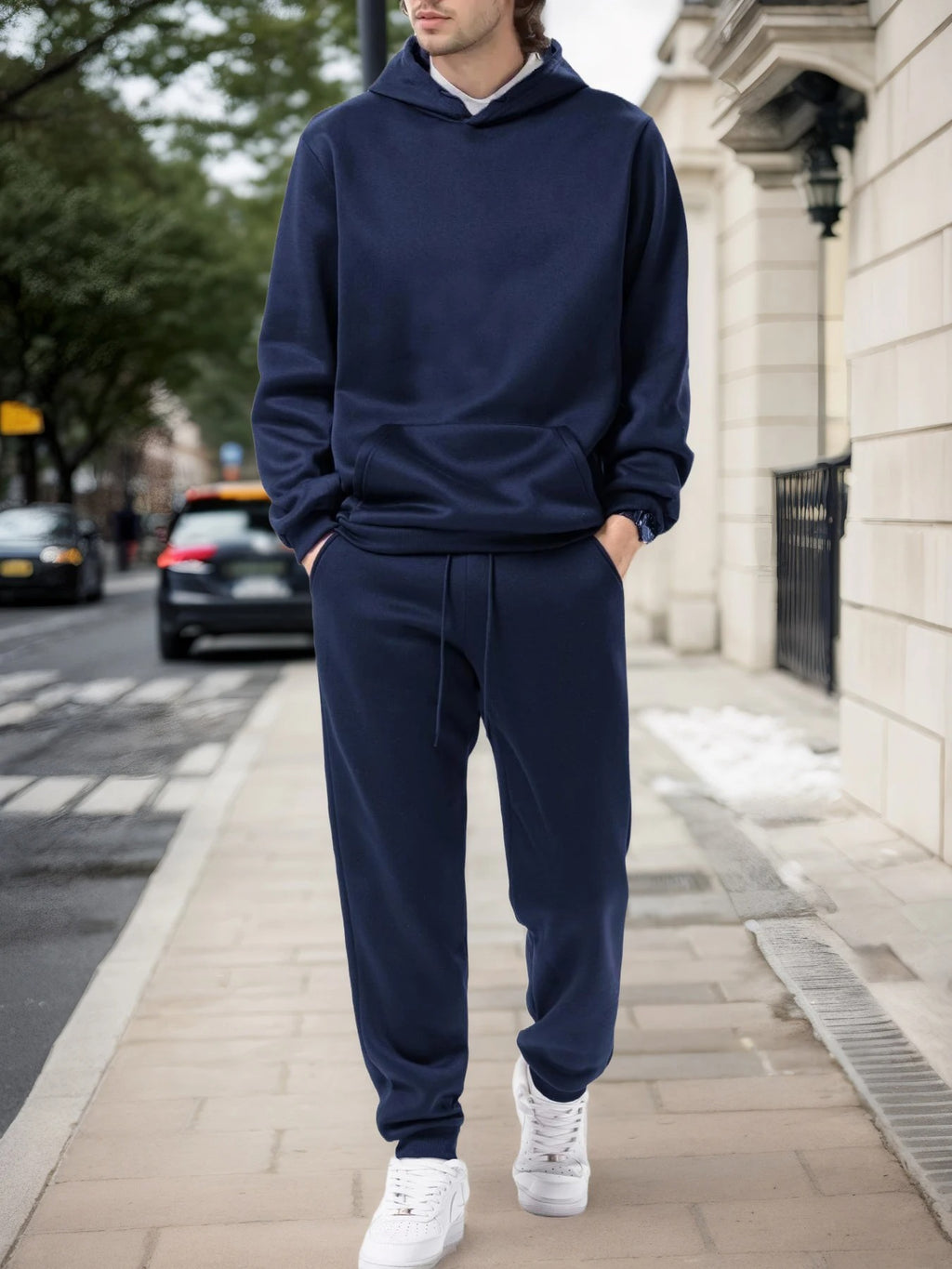 Herre Jogging Sæt i Ensfarvet Design