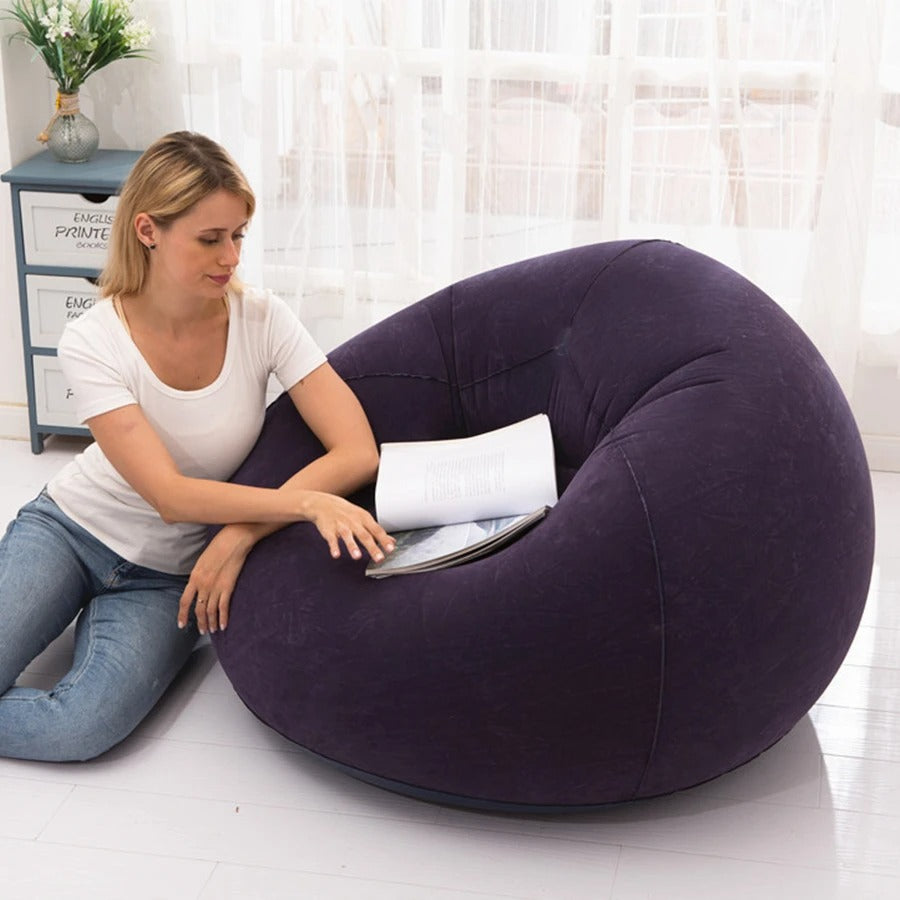 Oppustelig loungestol – stor lazy sofa til inde & ude