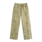 Jacquard Løs Skjorte Bukser Matchende Sæt