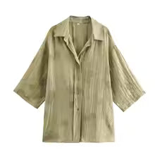 Jacquard Løs Skjorte Bukser Matchende Sæt